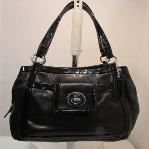 Coach Cricket Black Leather Large Shoulder Bag